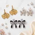Pack of 3 Luxury Butterfly Pearl & Bow Statement Earrings Combo for Women | Premium 3 Pair Designer Party Wear Earrings Set
