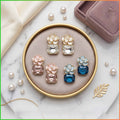 Pack of 3 Floral Crystal Stud Earring Combo for Women | Elegant Pearl Flower Earrings with Gemstone Drops | Stylish Party & Daily Wear Jewellery Set