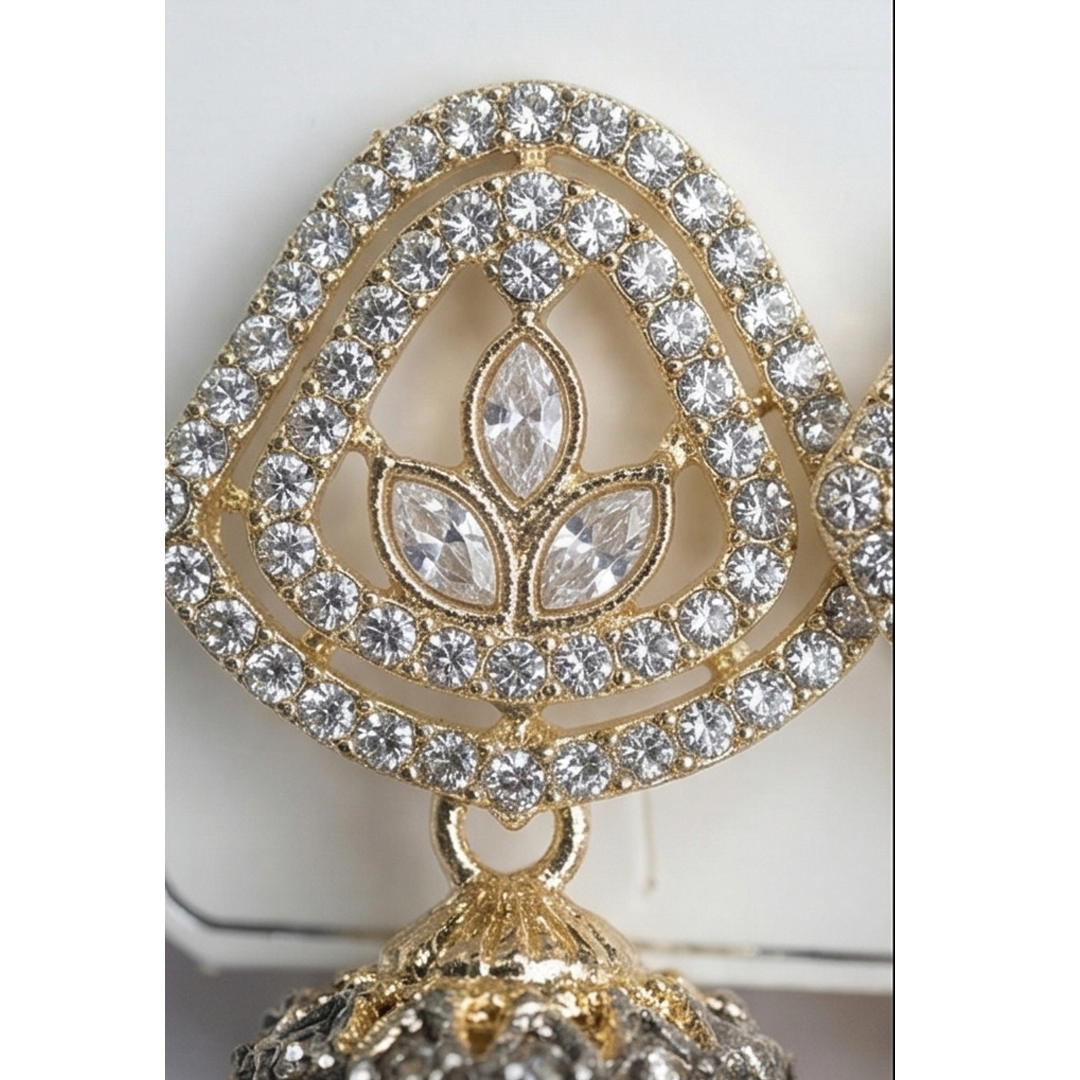 Gold Plated Kundan Jhumka Earrings for Women | Pearl Drop Traditional Earrings | Ethnic Wedding & Party Wear Jewellery