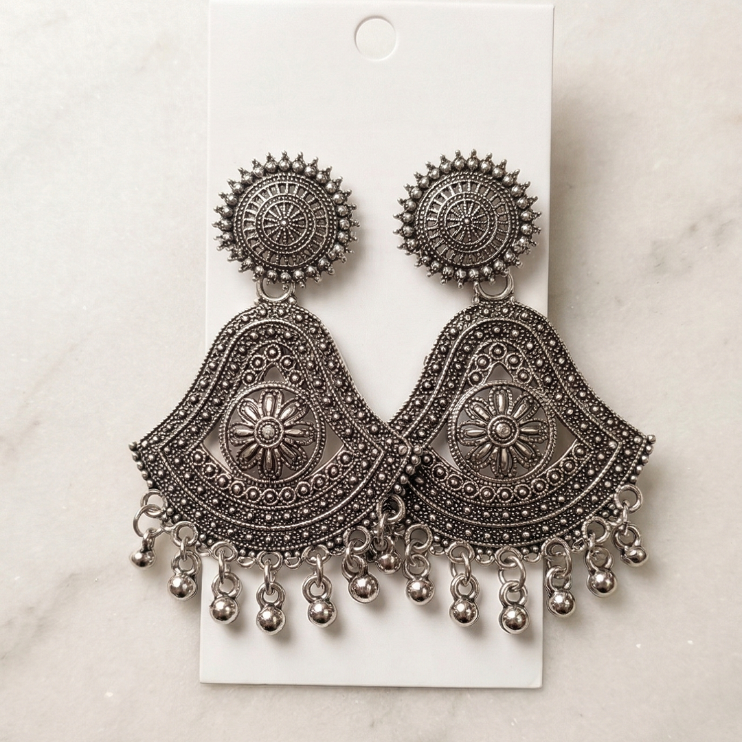 Pack of 3 Royal Ethnic Jhumka & Oxidised Statement Earrings Combo for Women | Premium 3 Pair Designer Festive Earrings Set